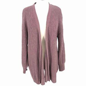 Margeaux & Ellie Chenille Open Front Cardigan Sweater Purple Size Large
